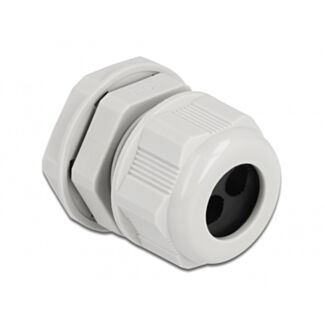 DeLOCK Pressacavo PG16 per cavo tondo con due entrate cavi grigio 2 pezzi