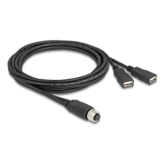 DeLOCK 60291 cavo per sensori e attuatori 2 m M12 2 x USB Type-A Nero