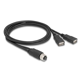 DeLOCK 60290 sensor/actuator cable 1 m M12 2 x USB Type-A Black
