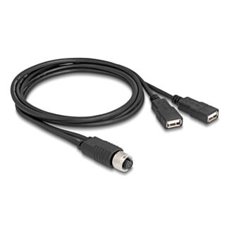 DeLOCK 60290 cavo per sensori e attuatori 1 m M12 2 x USB Type-A Nero