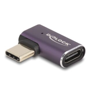 DeLOCK USB Adattatore 40 Gbps USB Type-C PD 3.1 240 W maschio per femmina con angolazione sinistra / destra 8K 60 Hz metallo