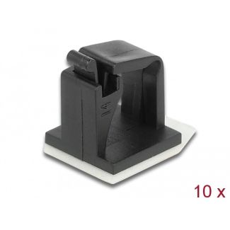 DeLOCK Cable holder with locking clip self-adhesive black 10 pieces