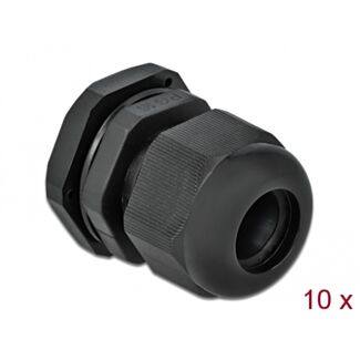 DeLOCK Pressacavo PG16 10 pezzi nero