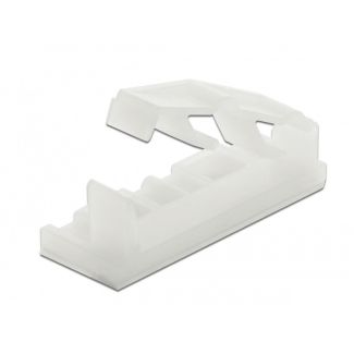DeLOCK Flat cable holder with locking clip self-adhesive screwable natural 10 pieces