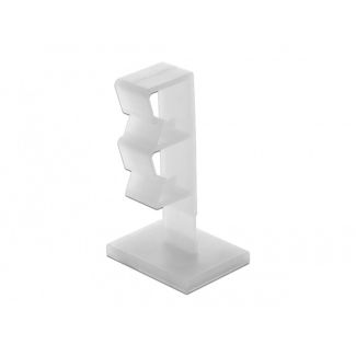 DeLOCK Cable holder with 2 feed-through self-adhesive natural 10 pieces
