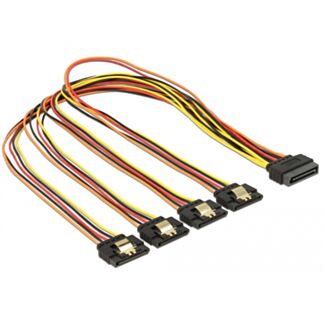 DeLOCK 60158 cavo SATA 0,5 m SATA a 15 pin 4 x SATA 15 pin Multicolore