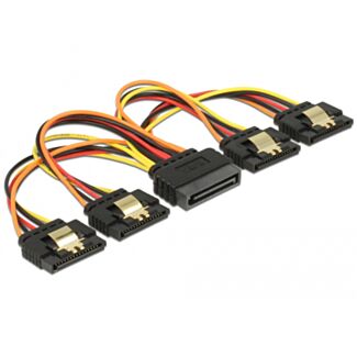 DeLOCK 60156 cavo SATA 0,15 m SATA a 15 pin 4 x SATA 15 pin Multicolore