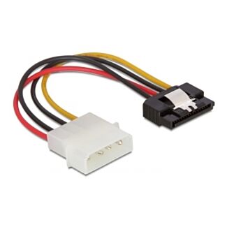 DeLOCK SATA HDD > 4pin male with metal clip – straight 0,12 m