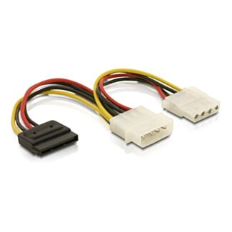 DeLOCK Cable Power SATA HDD > 2x 4pin male/female 0,165 m