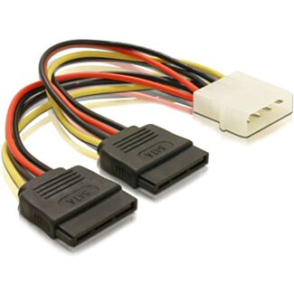 DeLOCK Cable Power SATA HDD 2x > 4pin male 0,112 m