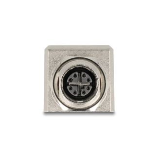 DeLOCK M12 Adapter X-coded 8 pin female to RJ45 jack Cat.6A STP shielded 90° angled