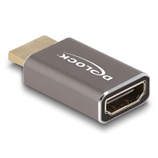 DeLOCK Adattatore HDMI maschio per femmina 8K 60 Hz grigio metallo