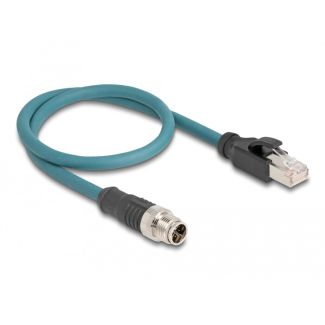 DeLOCK M12 Adapter Cable X-coded 8 pin male to RJ45 male 50 cm