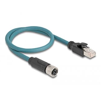 DeLOCK M12 Cavo adattatore X-coded 8 pin femmina a RJ45 maschio da 50 cm