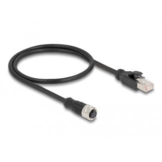 DeLOCK M12 Adapter Cable D-coded 4 pin female to RJ45 male 50 cm