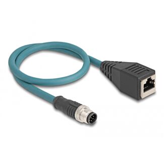 DeLOCK M12 Cavo adattatore A-coded 8 pin maschio a RJ45 femmina da 50 cm
