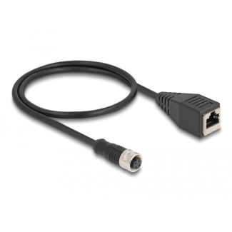 DeLOCK M12 Adapter Cable D-coded 4 pin female to RJ45 female 50 cm