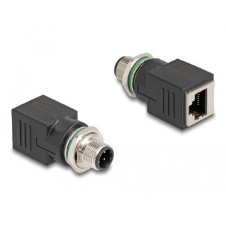 DeLOCK M12 Adapter D-coded 4 pin male to RJ45 jack straight