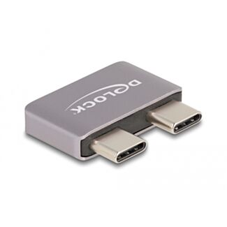 DeLOCK Adattatore USB 40 Gbps USB Type-C 2 x maschio per 2 x femmina port saver in metallo