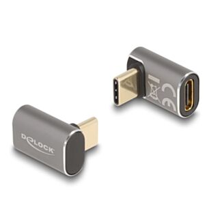 DeLOCK USB Adattatore 40 Gbps USB Type-C PD 3.0 100 W maschio per femmina con angolazione 8K 60 Hz metallo