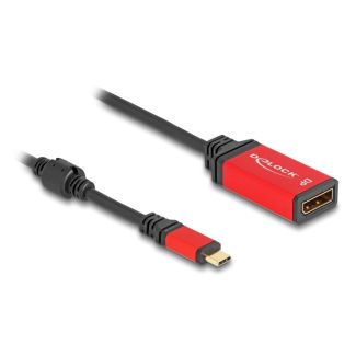 DeLOCK USB Type-C zu DisplayPort Adapter (DP Alt Mode) 8K 30 Hz mit HDR Funktion rot