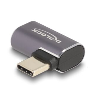 DeLOCK USB Adattatore 40 Gbps USB Type-C PD 3.0 100 W maschio per femmina con angolazione sinistra / destra 8K 60 Hz metallo