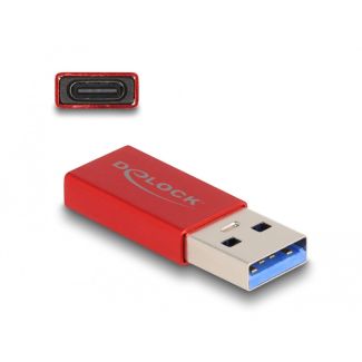 DeLOCK USB 10 Gbps Adapter USB Type-A male to USB Type-C active female red