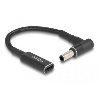 DeLOCK Adapter cable for Laptop Charging Cable USB Type-C female to Samsung 5.5 x 3.0 mm male 90° angled 15 cm