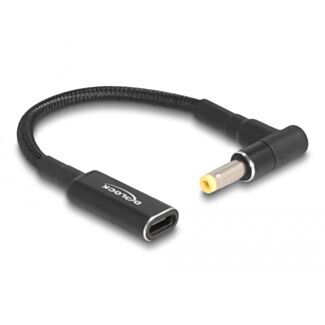 DeLOCK Cavo adattatore per portatile Cavo di ricarica USB Type-C femmina per HP 4,8 x 1,7 mm maschio 90° angolato 15 cm