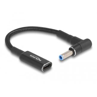 DeLOCK Adapter cable for Laptop Charging Cable USB Type-C female to HP 4.5 x 3.0 mm male 90° angled 15 cm