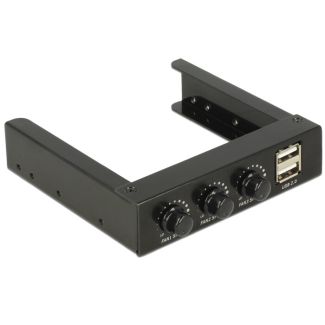 DeLOCK 62714 fan speed controller 3 channels Black
