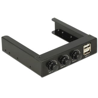 DeLOCK 62714 controller della velocità della ventola 3 canali Nero