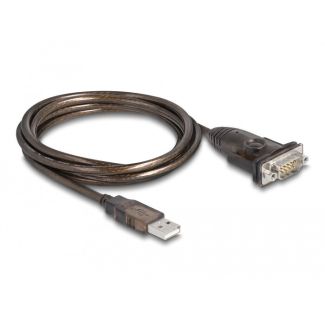 DeLOCK Adapter USB 2.0 Type-A to 1 x Serial RS-232 D-Sub 9 pin male with nuts 1.5m