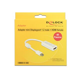 DeLOCK 62614 cavo e adattatore video 0,2 m Mini DisplayPort HDMI tipo A (Standard) Bianco