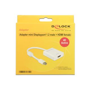 DeLOCK 62612 video cable adapter 0.2 m Mini DisplayPort HDMI Type A (Standard) White