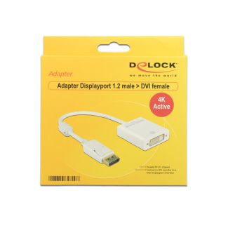 DeLOCK 62600 video cable adapter 0.2 m DisplayPort DVI-I White