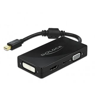 DeLOCK Mini DisplayPort 1.2 Adattatore per VGA / HDMI / DVI / Audio femmina 4K passivo nero