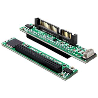 DeLOCK 61987 adattatore per inversione del genere dei cavi SATA 22p IDE 44p Nero, Verde