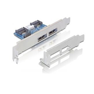 DeLOCK Slot bracket 2x eSATAp 5V/12V scheda di interfaccia e adattatore