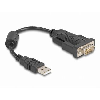 DeLOCK Adapter USB 2.0 Type-A to 1 x Serial RS-232 D-Sub 9 pin male with ferrite core 0.25 m