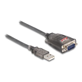 DeLOCK Adattatore USB 2.0 Tipo-A a 1 x Seriale RS-232 D-Sub 9 pin maschio con dadi con 3 x LED 0,2 m