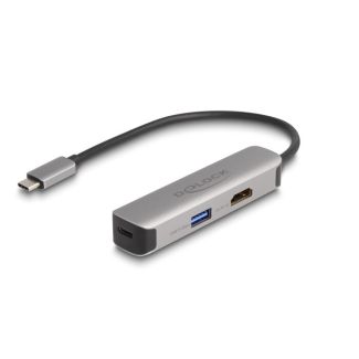DeLOCK USB Type-C Adapter to HDMI 4K 60 Hz with USB Type-A and USB Type-C Data + PD 92 W