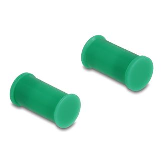DeLOCK Copertura antipolvere DL4 per connettore maschio e femmina, silicone, 2 parti, verde set da 10 pezzi