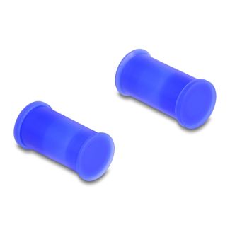 DeLOCK Copertura antipolvere DL4 per connettore maschio e femmina, silicone, 2 parti, blu set da 10 pezzi