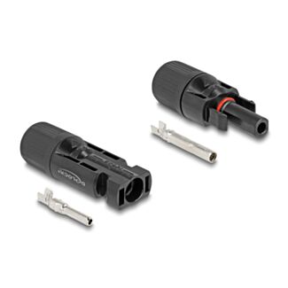DeLOCK Connettori solari DL4 per cavi per crimpatura, maschio e femmina, nero 2 pz