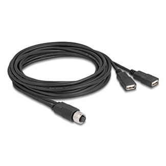 DeLOCK 60651 cavo per sensori e attuatori 3 m M12 2 x USB Type-A Nero