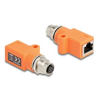 DeLOCK 60618 adattatore per inversione del genere dei cavi M12 RJ45 Arancione