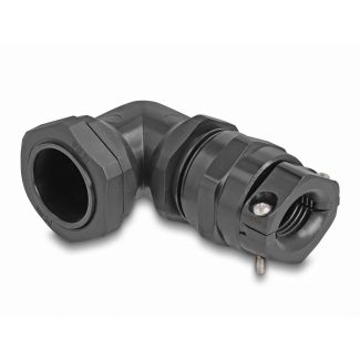 DeLOCK Cable Gland with strain relief and bending protection 90° angled PG21 black