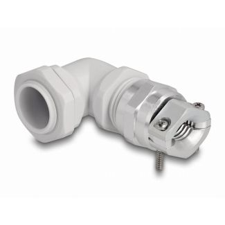 DeLOCK Cable Gland with strain relief and bending protection 90° angled PG16 grey