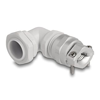 DeLOCK Pressacavo con scarico della trazione e protezione contro le piegature angolato a 90° PG13,5 grigio